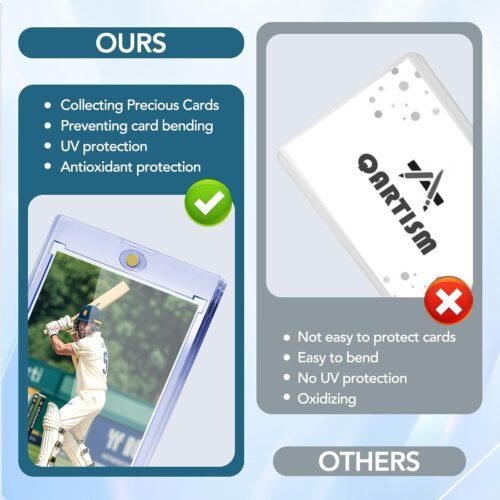 20 PCS Magnetic Card Holder, 35pt One Touch Card Holder for Baseball Cards,U-V Protection Hard Plastic Magnetic Card Case,Cards Holder for Sports Cards, Trading Card Display, Game Card Protector - 이미지 5