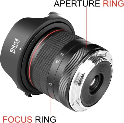 Meike 8mm f3.5 Ultra Wide Angle Fisheye Lens for Canon EOS EF Mount APS-C Cameras EOS 70D 77D 80D Rebel T7i T6i T6s T6 T5i T5 T4i T3i SL2,etc - 이미지 3