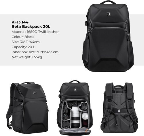 Adventure-Ready: K&F Concept 20L Hard Shell Camera Backpack with Tripod & Laptop Space - 이미지 8
