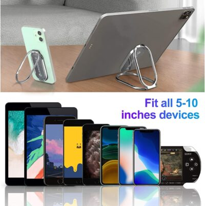 Foldable Cell Phone Stand for Desk, Adjustable Cellphone Ring Holder Finger Kickstand for Office Desktop & Magnetic Car Mount, Rotatable Multi-Angle Hand Grip for iPhone 16 15 Smartphones Back Case - 이미지 5
