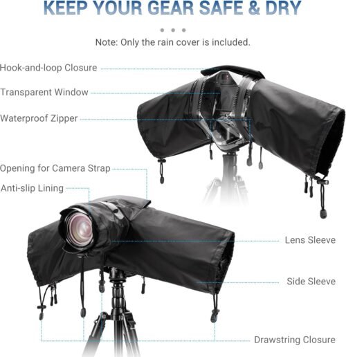 Mirrorless Camera Rain Cover with Openable Viewing Window & Strap Mountable Design Waterproof Camera Raincoat Sleeve Protector for Canon EOS R6 R5 Mark II R8 R7 Rp Nikon Z6III Z6II Z7II Z8 Z5 Z50II Zf - 이미지 9