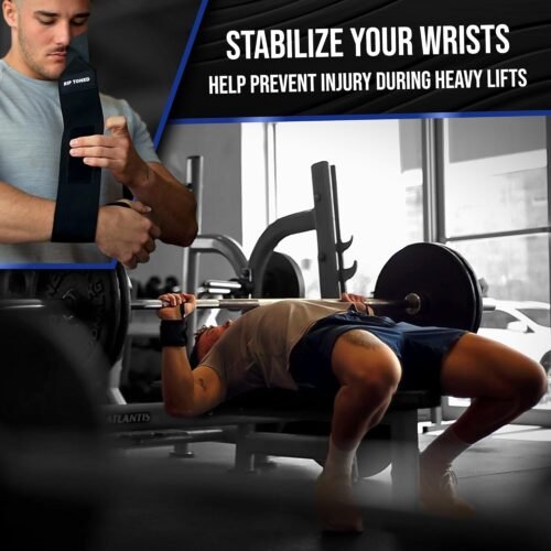 Rip Toned 18” Wrist Wraps - Wrist Straps for Weightlifting - Lift Better, Protect Wrist Pain - Adjustable, Durable, Machine Washable - Wrist Wraps for Weightlifting - USPA Endorsed for Men & Women - 이미지 2