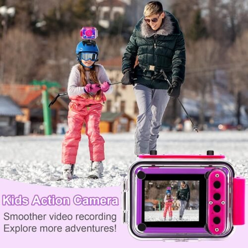 GKTZ Kids Camera - Waterproof Underwater Camera for Kids, Christmas Birthday Gifts for Girls Age 3-12, 1080P HD Children Digital Action Camera, Pool Toys for Kids Age 4-12 - 이미지 3