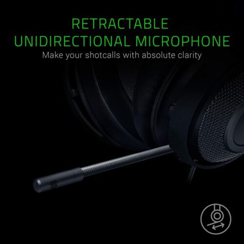 Razer Kraken Gaming Headset: Lightweight Aluminum Frame - Retractable Noise Isolating Microphone - for PC, PS4, PS5, Switch, Xbox One, Xbox Series X & S, Mobile - 3.5 mm Headphone Jack - Black/Blue - 이미지 3