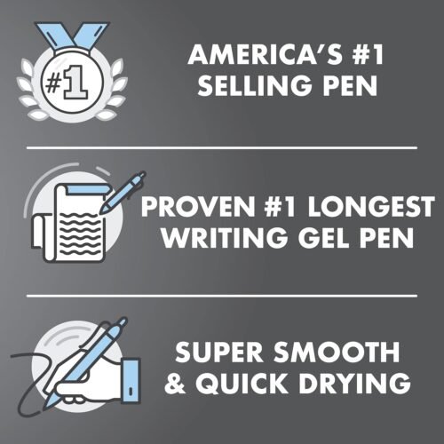 Pilot, G2 Pen Stylus, Fine Point 0.7 mm, Pack of 2, Black Ink, Gray Barrel - 이미지 3