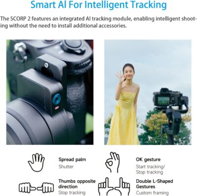 FeiyuTech SCORP 2 Gimbal Stabilizer for DSLR and Mirrorless Camera, Integrated Al Tracking Sensor, 3-Axis Camera Stabilizer for Sony Canon Panasonic Nikon, 2.5kg Payload Touch Screen Vertical Shooting - 이미지 2