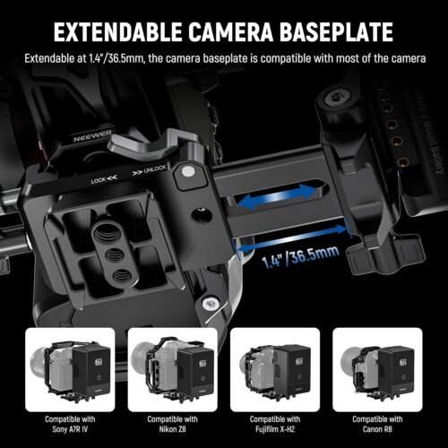 NEEWER Foldable V Mount Battery Plate with Arca Type Quick Release Camera Baseplate, Lightweight DSLR Camera Video Rig Compatible with SmallRig V Mount Battery Cage DJI RS4 RS3 Gimbal, PS015 PRO - 이미지 6