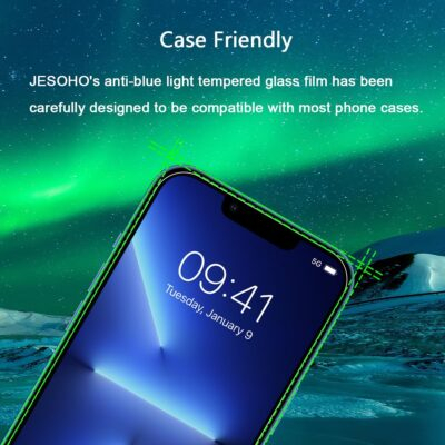 Blue Light Screen Protector for iPhone 16e iPhone 13 iPhone 13 Pro & iPhone 14 (6.1inch), Eye Protection Tempered Glass Film, Scratch-Resistant, No Bubble with Easy Installation Kit, 2 Pack - 이미지 8