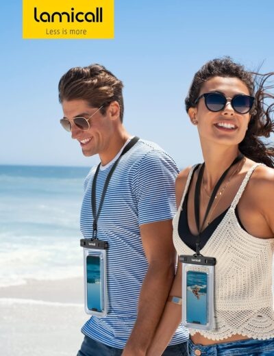 Lamicall Waterproof Phone Pouch Case - [2 Pack][Easy Lock & Heavy Duty] IPX8 Water Proof Cell Phone Dry Bag for Beach, Protector for iPhone 16 15 14 13 12 11 Pro Max Plus XS XR, Galaxy S24 S23, 4-7" - 이미지 7