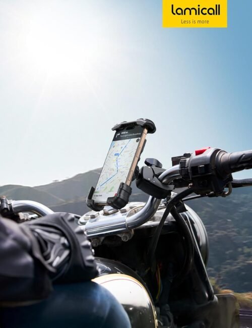 Lamicall Bike Phone Holder Mount - Motorcycle Handlebar Phone Mount Clamp, One Hand Operation, ATV Scooter Phone Clip for iPhone 16/15 Pro Max / 14 Plus, Galaxy S10 and 4.7-6.8" Cellphone, Black - 이미지 7