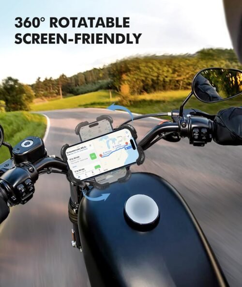 Motorcycle Phone Mount, Upgrade Bike Phone Mount [1s Lock][Secure Protection], 360° Rotatable Phone Holder for Mountain Bike/ATV/Scooter Handlebar Stand, Compatible with iPhone/Samsung 4.7-6.7" - 이미지 4