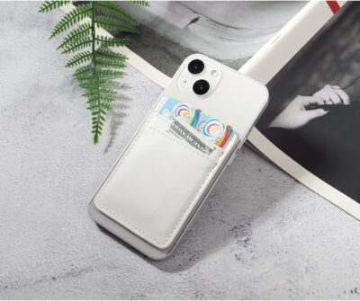 2Pack Phone Wallet,Leather Phone Card Holder Adhesive Stick On Credit Card Pocket for Back of Phone Case iPhone and Android-White,Grey - 이미지 7