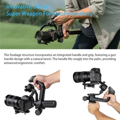 FeiyuTech SCORP 2 Gimbal Stabilizer for DSLR and Mirrorless Camera, Integrated Al Tracking Sensor, 3-Axis Camera Stabilizer for Sony Canon Panasonic Nikon, 2.5kg Payload Touch Screen Vertical Shooting - 이미지 3