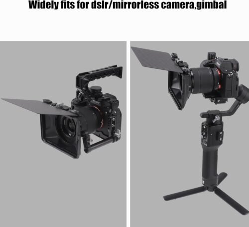 Fotga Mini Lightweight 4x4 4x5.65 Clip-on Lens Matte Box +15mm Rod Clamp for DSLR Mirrorless Camera A7 A7R A7S II III IV Z6 Z7 II R3 R5C M6 M50 GH6 BMPCC 4K 6K,Compatible 67mm 72mm 77mm 82mm Lens - 이미지 2