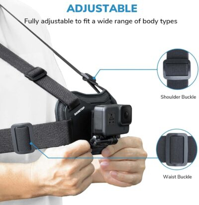 Chest Mount Harness Strap Body Mount Chesty Compatible with GoPro Hero 13 12 11 10 9 8 7 6 5 Session AKASO DJI Osmo Action Cameras - Balance Stability and Comfort Performance - 이미지 4