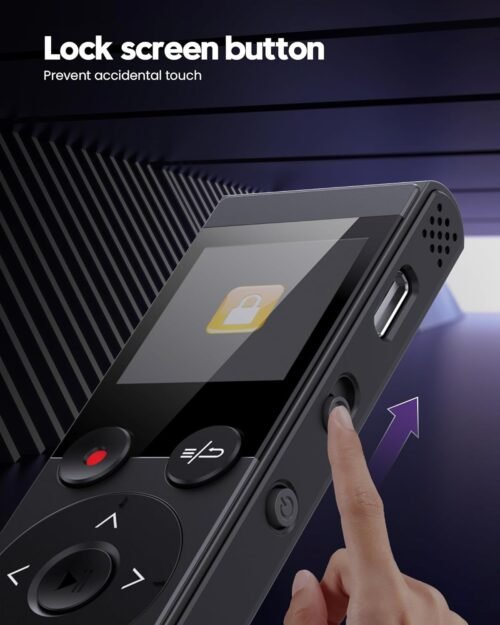 128GB Digital Voice Recorder - 3072 Kbps HD Recording Voice Recorder with Playback Dual Microphone A-B Repeat Recording Monitoring & Noise Reduction Voice Activate Recording & lock screen key - QIUOIO - 이미지 6