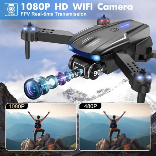 Drone with Camera 1080P for Kids Adults, Foldable HD FPV Mini Drone with 2 Batteries, One Key Take Off/Land, Altitude Hold, Headless Mode, 360°Flip, Gravity Control, Gestures Selfie, 3 Speed Mode, Waypoint Fly - 이미지 2