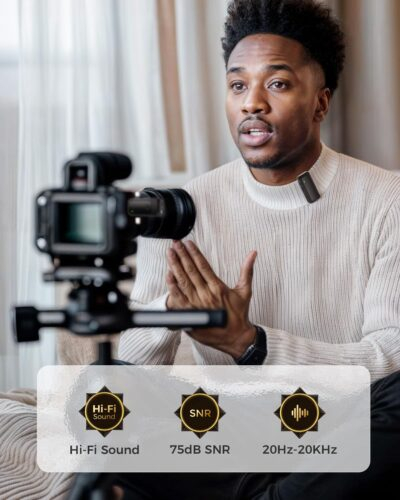 Diivoo 3 in 1 Wireless Lavalier Microphones, Wireless Mic for Camera Campatible iPhone, Android, Camera, USB-C Mini Mic, 100ft Transmission, 10-Hour Battery, Noise Cancelling for Video Recording - 이미지 5