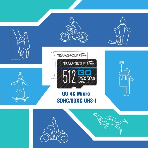 "Unleash Adventure: TEAMGROUP GO Card 128GB Mega Pack - Speedy 4K Micro SDXC UHS-I for Action Cameras and More!" - Image 5