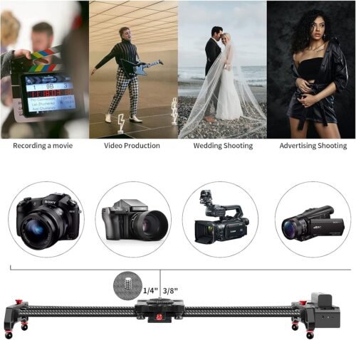 GVM Motorized Camera Slider,31" Wireless Carbon Fiber Dolly Rail Camera Slider with APP Control, Motorized Time Lapse and Video Shot Follow Focus Shot and 120 Degree Panoramic Shooting - 이미지 8
