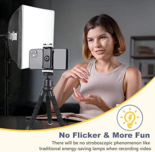 Torjim Softbox Photography Lighting Kit, 16'' x 16'' Professional Softbox Lighting Kit with 85W 3000-7500K LED Bulbs, Studio Lights for Photography/Video Recording/Live Streaming/Portraits Shooting - 이미지 6