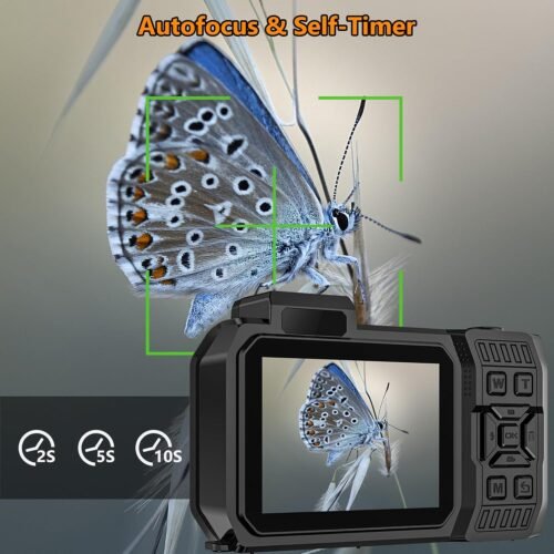 UHD 8K Underwater Camera, 70MP 33FT WiFi Waterproof Digital Camera with 64GB Card, Auto Focus Waterproof Dual-Screen Selfie 2500mAh Battery, 18X Floatable Digital for Snorkeling, Orange - 이미지 5
