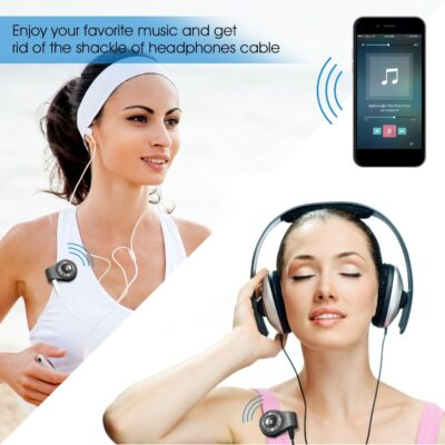 APEKX Clip Bluetooth Audio Adapter for Headphones, Headset, Speaker, Wireless Receiver with MIC for Hands-Released Call and Music - 이미지 6