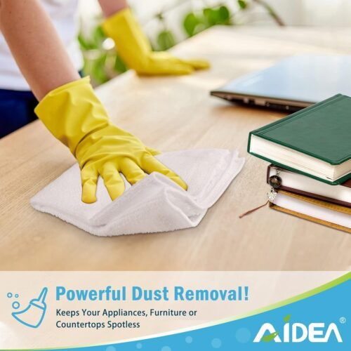 AIDEA Microfiber Cleaning Cloth White 50PK, Microfiber Towels for Cars, Lint Free Rags, Kitchen Towels Dusting Cloth, Bar Rags for Cleaning, Wash Cloth, Dish Cloths White, 11.5"x 11.5" - 이미지 4