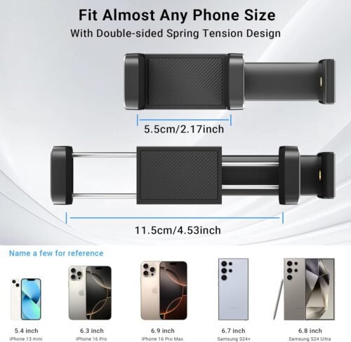 Phone Tripod Mount with 1/4" Screw Thread, 360° Rotate 180° Tilt Phone Holder Replacement with Cold Shoe, Versatile Mount Adapter for iPhone, Tripod, Selfie Stick, Camera Stand - 이미지 3