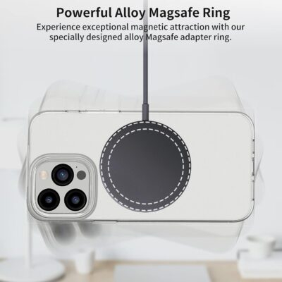 Universal Metal Rings Compatible with Magsafe Sticker,Magnetic Ring for Phone Cases & Wireless Charging, 6 Pack (2 Black,2 White & 2 Silver) - 이미지 4