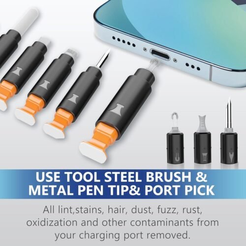 for iPhone Cleaning Kit, Cleaner Kit for AirPod, iPhone Cleaner Charging Port Cleaning, Portable Cell Phone Repair Restore Tool for iPad Lightning Charger Cables Connectors Electronic Devices - 이미지 4