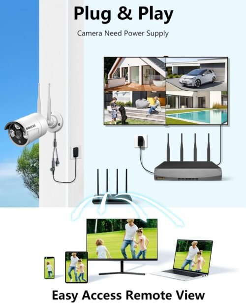 Dual Antennas for WiFi Enhanced & 60 Days Storage AI Human Detected 2K 3.0MP Wireless Security Camera System,OOSSXX 10 Channel DVR HD Outdoor Home Surveillance WiFi Cameras Systems - 이미지 9