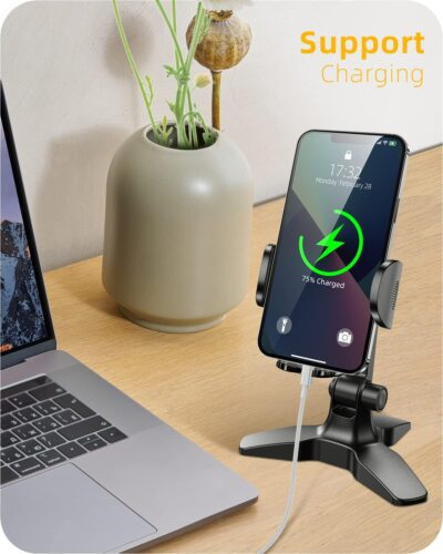 APPS2Car Cell Phone Stand for Desk Adjustable Desktop Phone Stand Thick Case Friendly Cellphone Holder Desk Heavy Duty Phone Cradle for Video Recording Office Home Compatible with 4.7-6.8” Smartphone - 이미지 5