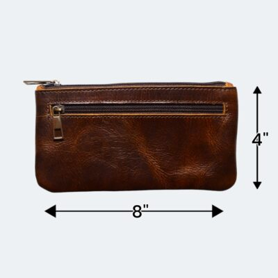 Vintage Leather Pencil Case Pouch, Pen Pouch for Work & University, for Men,Women/Leather Pencil Cases for Adults Perfect for Office/Tool Pouch Zipper Bag, Small Tool Bag - 이미지 3