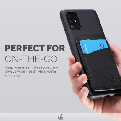 Wallaroo Premium Leather Cell Phone Wallet Stick On - Android and iPhone Wallet and Card Holder for Women and Men - Durable with Non-Slip Lining Secures Up to 3 Cards - 이미지 3