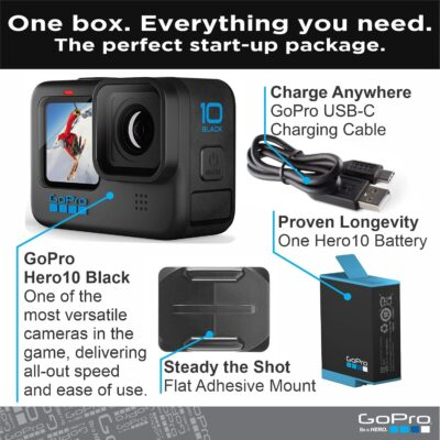 GoPro HERO10 Black- E-Commerce Packaging - Waterproof Action Camera with Front LCD & Touch Rear Screens, 5.3K60 Ultra HD Video - 이미지 2