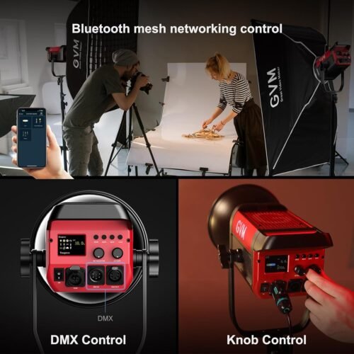 GVM 200W LED Video Light with Softbox, SD200B Photography Lighting Kit with Bluetooth Mesh Network/DMX Control, 2700K-6800K Studio Light Continuous Lighting Kit, 45400lux/1m, 12 Scene Effects - 이미지 5