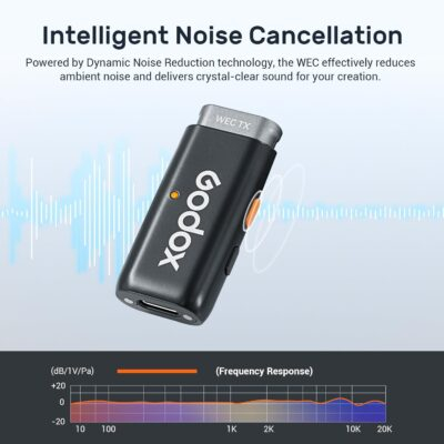 GODOX WEC Wireless Lavalier Microphone with Noise Cancellation, 656ft Transmission, 8H Battery Life Compact Wireless Lapel Microphone System for DSLR Cameras/iPhone/Android - 이미지 4