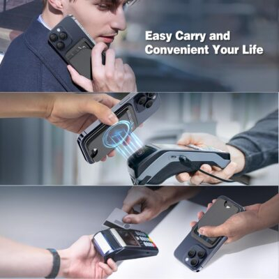 Mag-Safe Wallet Magnetic Wallet for iPhone Lightweight Magnetic Phone Wallet Stand Adjustable Leather Magnetic Card Holder for iPhone 16/15/14/13/12 Series, Not for iPhone 13/12 Mini (Black) - 이미지 5