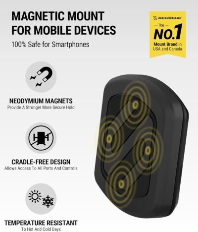 Scosche MAGDMB MagicMount Magnetic Phone Mount for Car, Dashboard Cell Phone Holder with 360° Adjustable Magnet Head, Universal Phone Stand for Car Compatible with iPhone, Samsung, and All Devices - 이미지 2