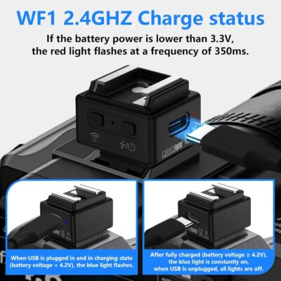 WF1 2.4G Wireless Flash Trigger for Canon Nikon Sony Pentax DSLR Cameras Wireless Flash Trigger Transmitter and Receiver for Camera Flashes with Hot Shoe Mount(Black). - 이미지 4