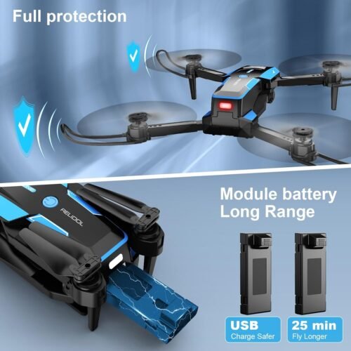 Drone with 1080P Camera - Foldable Remote Control Quadcopter with Voice Gesture Control, 3D Flip, One Key Start, Emergency Stop, 2 Batteries, Easier to use, Toy for Kids Adult Beginners - 이미지 6