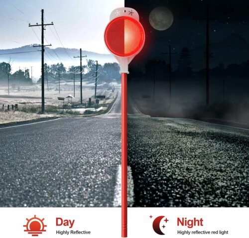 Driveway Reflectors Markers for Snow Plowing, 36-48" Reflective Driveway Steel Metal Reflective Post, Double-Sided High Visible Rustproof Design(4 pack) - 이미지 4