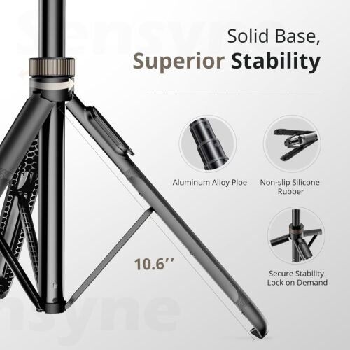 Sensyne 72" Extendable Tripod for iPhone & Selfie Stick with Detachable Phone Holder & Wireless Remote, Compatible with All Cell Phones, Black - 이미지 6