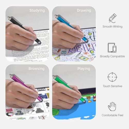 Stylus Pens for Touch Screens, Abiarst High Precision Universal Stylus for iPad iPhone Tablets Samsung Galaxy All Capacitive Touch Screens (10-Pack) - 이미지 5