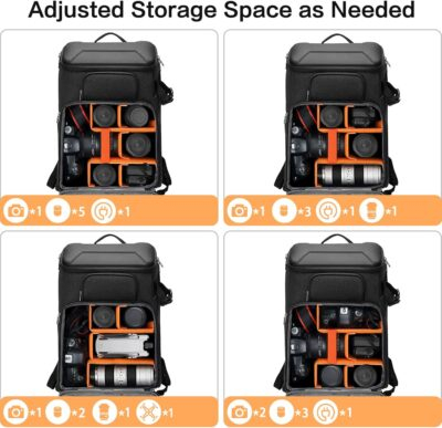 MOSISO Camera Backpack,DSLR/SLR/Mirrorless Photography Waterproof 17.3 inch Camera Bag with Front Hard Shell&Laptop Compartment&Tripod Holder&Rain Cover Compatible with Canon/Nikon/Sony, Space Gray - 이미지 3