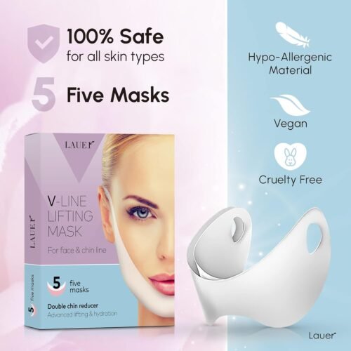 V Shaped Contouring Face Mask Line Shaping Lifting Belt Neck Reduction Jawline Shaper Lift Up Tape Enhancer Face Patch Firming Tightening Skin Chin Collagen Mask Hyaluronic Acid Aloe Vera 5 pcs - 이미지 5