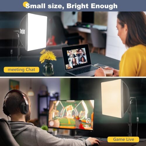 Torjim Softbox Photography Lighting Kit, 16'' x 16'' Professional Softbox Lighting Kit with 85W 3000-7500K LED Bulbs, Studio Lights for Photography/Video Recording/Live Streaming/Portraits Shooting - 이미지 4