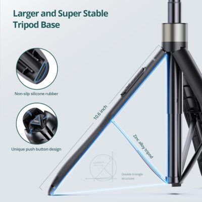ATUMTEK 65" Selfie Stick Tripod, All in One Extendable Phone Tripod Stand with Bluetooth Remote 360° Rotation for iPhone and Android Phone Selfies, Video Recording, Vlogging, Live Streaming, Black - 이미지 4