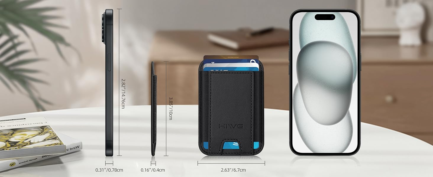 for MagSafe Wallet, Strongest Magnetic Wallet for iPhone 16/15/14/13/12 Series, 7 Cards Holder, Magnetic Phone Wallet, Leather Minimalist Slim RFID for iPhone Wallet, 1 Slot, Black & Black 18 for MagSafe Wallet, Strongest Magnetic Wallet for iPhone 16/15/14/13/12 Series, 7 Cards Holder, Magnetic Phone Wallet, Leather Minimalist Slim RFID for iPhone Wallet, 1 Slot, Black & Black-